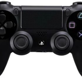 【中古】ワイヤレスコントローラー (DUALSHOCK 4) ジェット・ブラック 【メーカー生産終了】