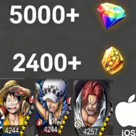 ワンピースバウンティラッシュ DreamLuffy+Law+ShanksHoly💎5000+✨2400+
