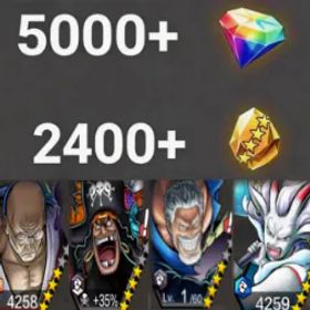 ワンピースバウンティラッシュ Nusjuro+Teach+Garp+YamatoBlue+💎5000+✨2400+