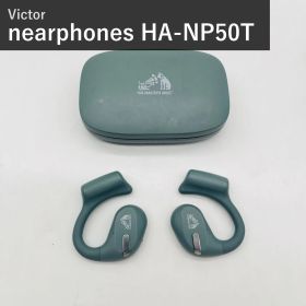 JVCケンウッド Victor ビクター HA-NP50T nearphones ワイヤレスイヤホン Bluetooth オープンイヤー 耳をふさがない ながら聴き マルチポイント 耳掛け 最大38時間再生 マイク付き IPX4 防滴 セージグリーン