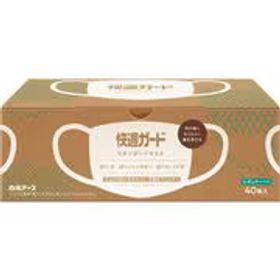 白元アース 快適ガード 快適ガード スタンダードマスク レギュラー 40枚入 耳が痛くない 息がしやすい 不織布 大容量
