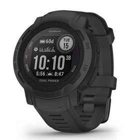 GARMIN INSTINCT DUAL POWER デジタル腕時計 ジャンク扱 GARMIN◇腕時計/デジタル/ラバー/BLK/BLK/INSTINCT DUAL POWER