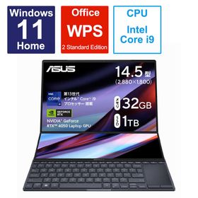 ASUS エイスース ノートパソコン Zenbook Pro 14 Duo テックブラック ［14.5型 /Windows11 Home /intel Core i9 /メモリ：32GB /SSD：1TB］ UX8402VU-P1024W