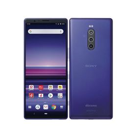 (中古並品)〈SIMフリー〉SONY Xperia 1 SO-03L 64GB パープル docomo解除版 (安心保証90日/赤ロム永久保証) Xperia1 本体 Android アンドロイド スマホ