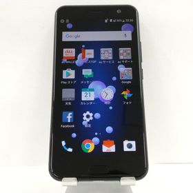 HTC U11 HTV33 SIMフリー ブリリアント ブラック 送料無料 本体 n09939 【中古】
