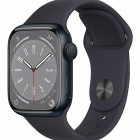 【中古】【安心保証】 Series8[41mm GPS]アルミニウム ミッドナイト Apple Watch MNP53J