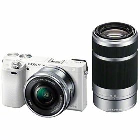 【中古】【1年保証】【美品】SONY α6000 ダブルズームキット PZ 16-50mm ＋ 55-210mm ホワイト [ILCE-6000Y]