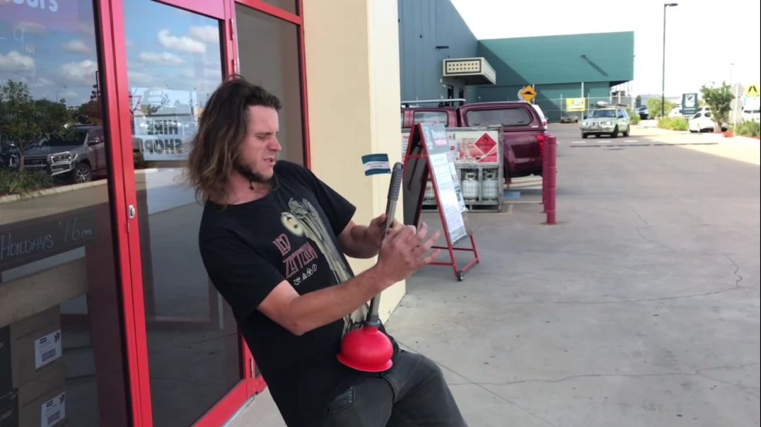 I wish I could get him a guitar. Bunnings Warehouse Rock n Roll Champ