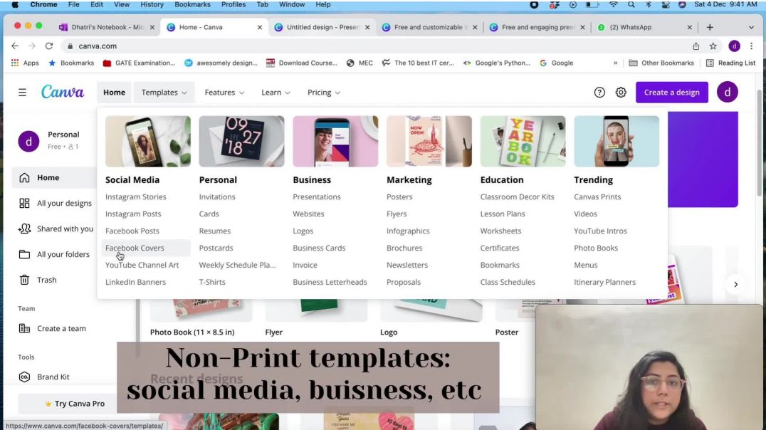 Templates in Canva(Print vs non print templates)